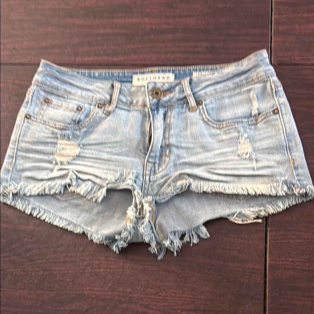 Bullhead Blue Distressed Jean very short Shorts